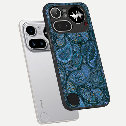  Midnight Paisley Glow phone case For Nothing Phone 4A Pro showing premium glass back cover with detailed artwork