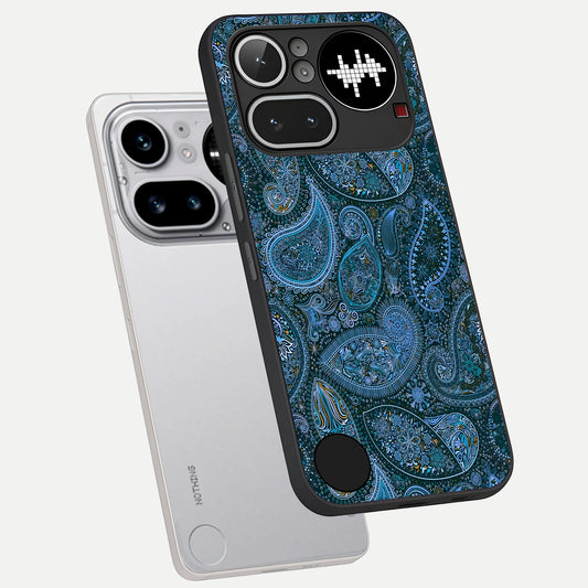 Midnight Paisley Glow phone case For Nothing Phone 4A Pro showing premium glass back cover with detailed artwork
