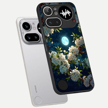  Moonlit Blossom Dream phone case For Nothing Phone 4A Pro showing premium glass back cover with detailed artwork