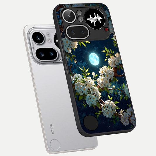  Moonlit Blossom Dream phone case For Nothing Phone 4A Pro showing premium glass back cover with detailed artwork