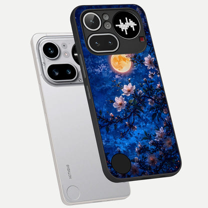  Moonlit Blossoms Night phone case For Nothing Phone 4A Pro showing premium glass back cover with detailed artwork