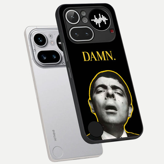  Mr Bean Damn phone case For Nothing Phone 4A Pro showing premium glass back cover with detailed artwork