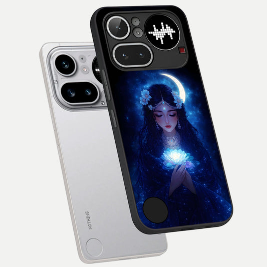  Mystic Moon Queen phone case For Nothing Phone 4A Pro showing premium glass back cover with detailed artwork