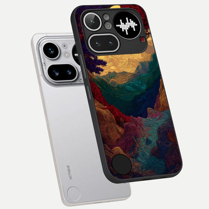  Mystic Valley Light phone case For Nothing Phone 4A Pro showing premium glass back cover with detailed artwork