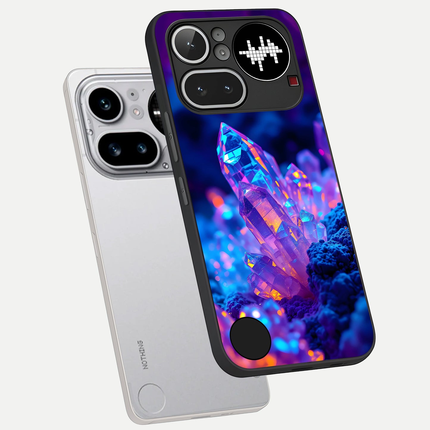  Neon Aura Shards phone case For Nothing Phone 4A Pro showing premium glass back cover with detailed artwork