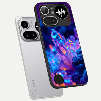  Neon Aura Shards phone case For Nothing Phone 4A Pro showing premium glass back cover with detailed artwork