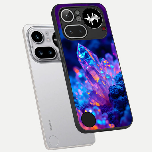  Neon Aura Shards phone case For Nothing Phone 4A Pro showing premium glass back cover with detailed artwork