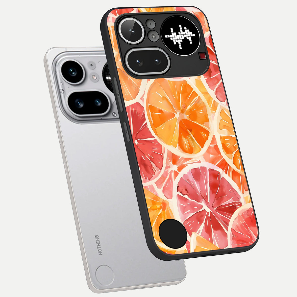  Orange Fruits Pattern phone case For Nothing Phone 4A Pro showing premium glass back cover with detailed artwork