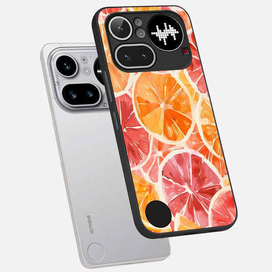  Orange Fruits Pattern phone case For Nothing Phone 4A Pro showing premium glass back cover with detailed artwork