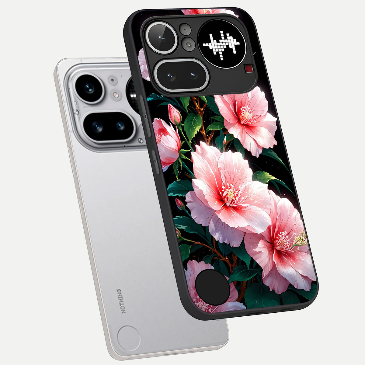 Peach Flower phone case For Nothing Phone 4A Pro showing premium glass back cover with detailed artwork