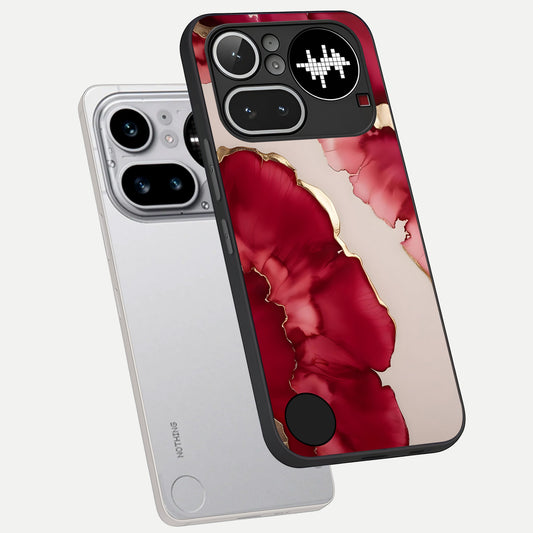  Pink And White Marble phone case For Nothing Phone 4A Pro showing premium glass back cover with detailed artwork