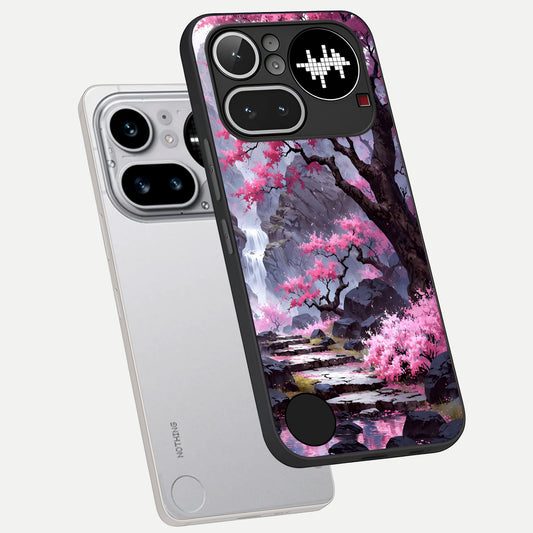  Pink Sunflower Glow phone case For Nothing Phone 4A Pro showing premium glass back cover with detailed artwork