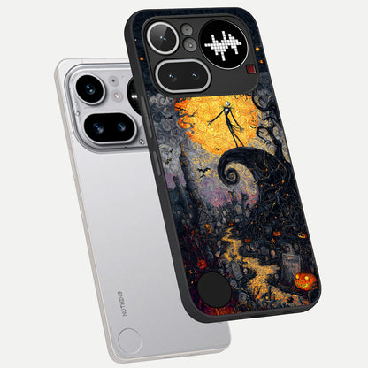  Pumpkin Moon Night phone case For Nothing Phone 4A Pro showing premium glass back cover with detailed artwork