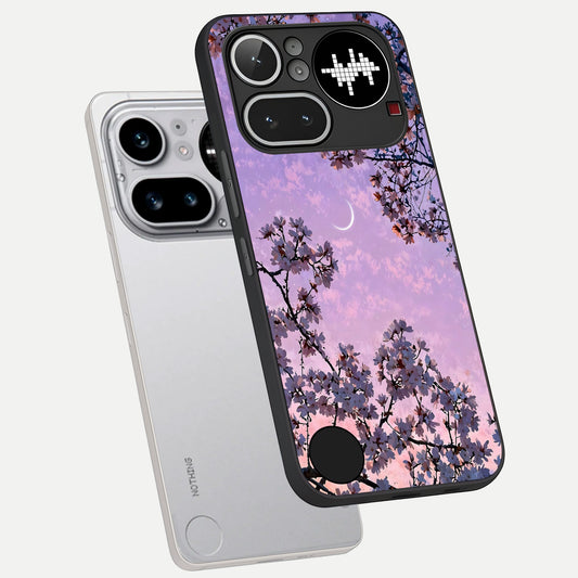  Purple Serenity Moon phone case For Nothing Phone 4A Pro showing premium glass back cover with detailed artwork