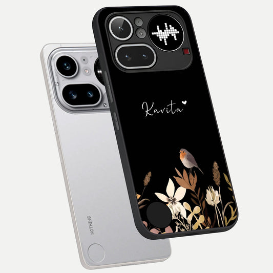  Quiet Garden Tune Custom Name phone case For Nothing Phone 4A Pro showing premium glass back cover with detailed artwork