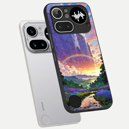  Rainbow Valley Dream phone case For Nothing Phone 4A Pro showing premium glass back cover with detailed artwork
