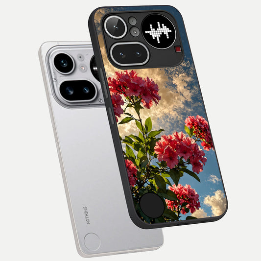  Red Bloom Skies phone case For Nothing Phone 4A Pro showing premium glass back cover with detailed artwork