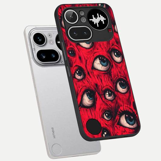  Red Eyes Pattern phone case For Nothing Phone 4A Pro showing premium glass back cover with detailed artwork