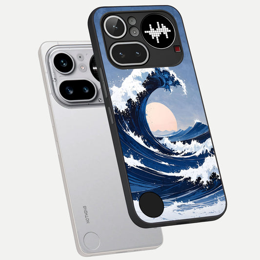  Rising Tide Power phone case For Nothing Phone 4A Pro showing premium glass back cover with detailed artwork