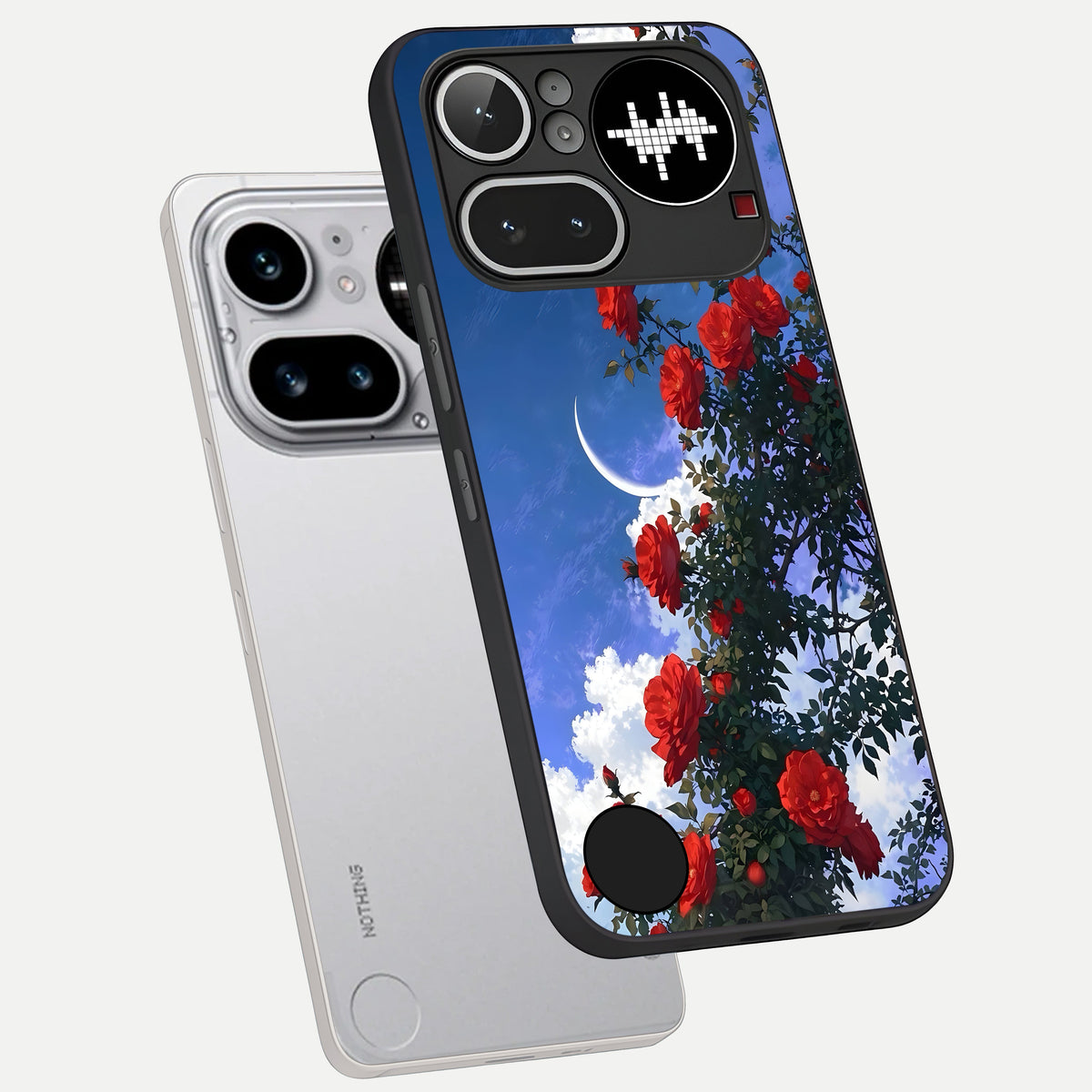 Rose Drift Flowers phone case For Nothing Phone 4A Pro showing premium glass back cover with detailed artwork