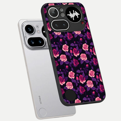  Rose Garden Twilight phone case For Nothing Phone 4A Pro showing premium glass back cover with detailed artwork