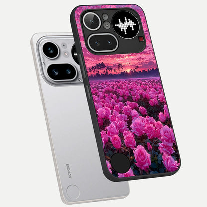  Rose Sunset Valley phone case For Nothing Phone 4A Pro showing premium glass back cover with detailed artwork