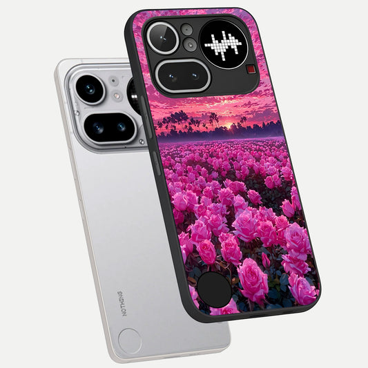  Rose Sunset Valley phone case For Nothing Phone 4A Pro showing premium glass back cover with detailed artwork
