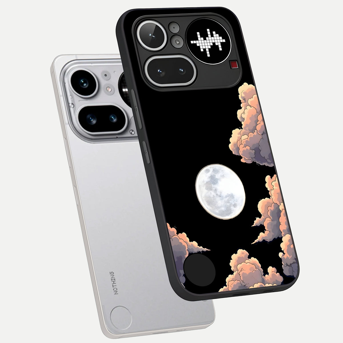  Shade Cloud Moon phone case For Nothing Phone 4A Pro showing premium glass back cover with detailed artwork