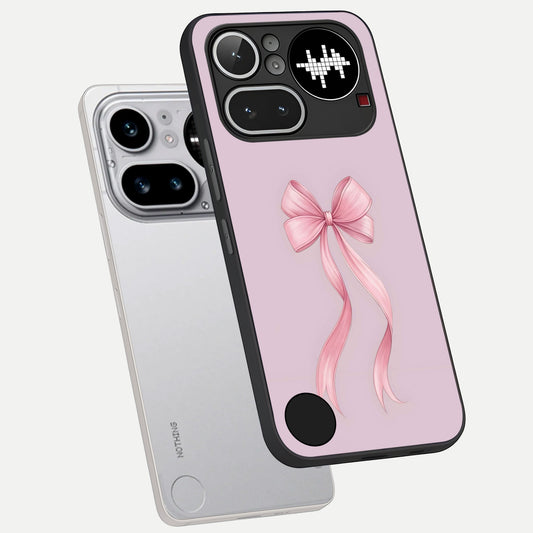 Soft Blush Bow phone case For Nothing Phone 4A Pro showing premium glass back cover with detailed artwork