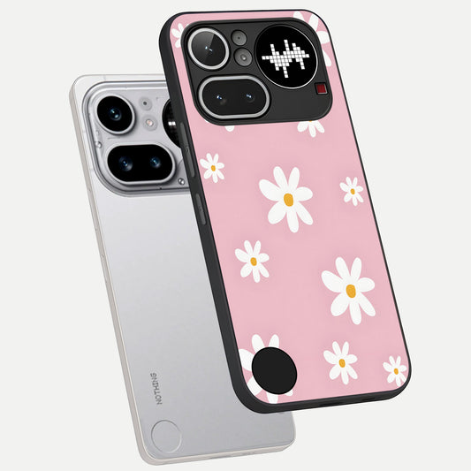 Soft Daisy Bliss phone case For Nothing Phone 4A Pro showing premium glass back cover with detailed artwork