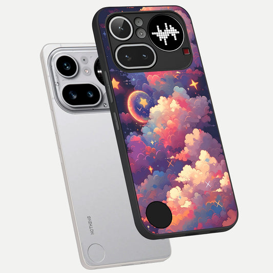  Starlit Dream Clouds phone case For Nothing Phone 4A Pro showing premium glass back cover with detailed artwork