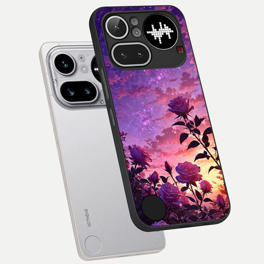 Starlit Rose Twilight phone case For Nothing Phone 4A Pro showing premium glass back cover with detailed artwork