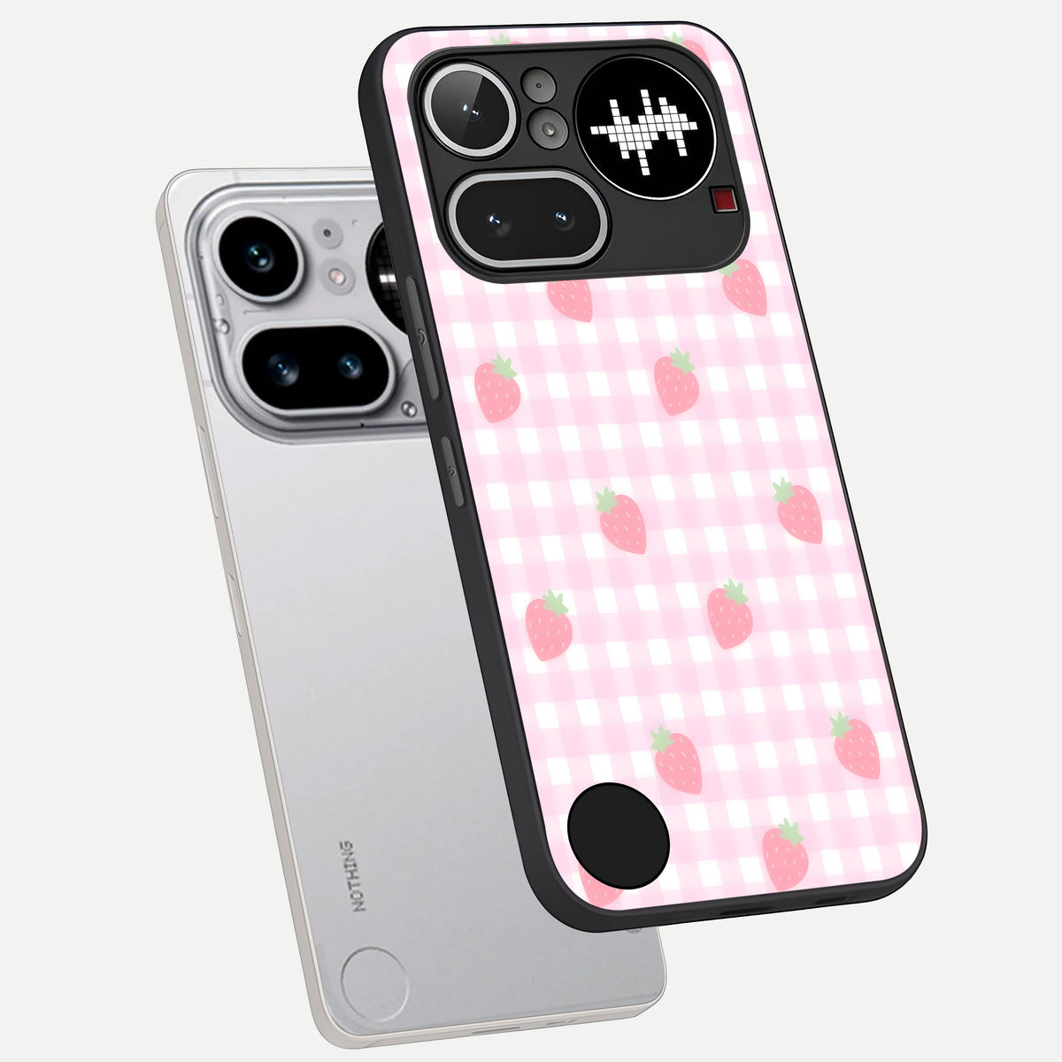  Strawberry Picnic Love phone case For Nothing Phone 4A Pro showing premium glass back cover with detailed artwork