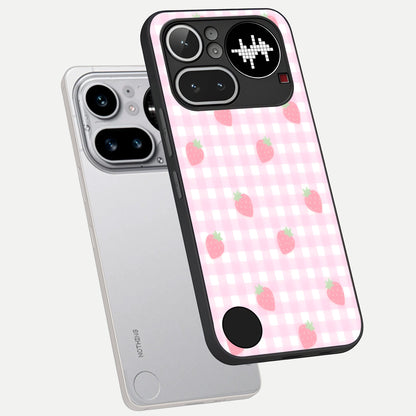  Strawberry Picnic Love phone case For Nothing Phone 4A Pro showing premium glass back cover with detailed artwork