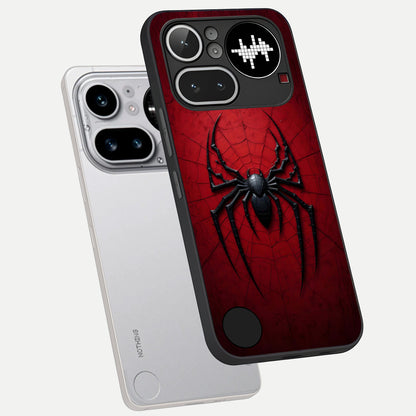  Superhero Web Emblem phone case For Nothing Phone 4A Pro showing premium glass back cover with detailed artwork