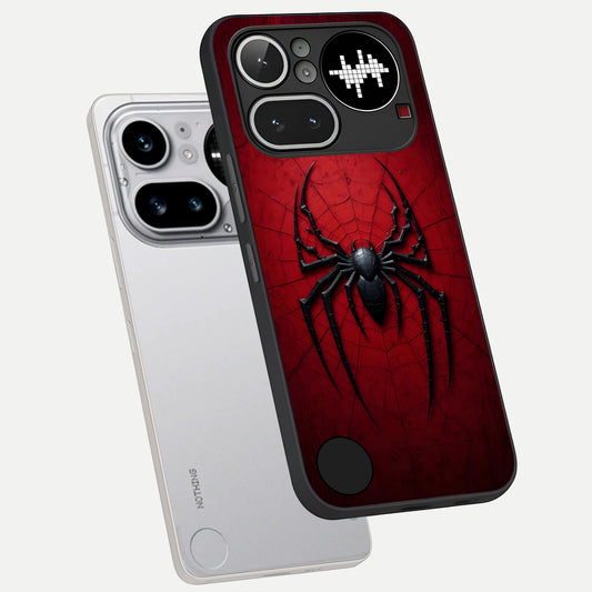  Superhero Web Emblem phone case For Nothing Phone 4A Pro showing premium glass back cover with detailed artwork