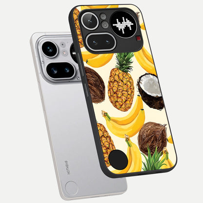  Tropical Fruit Mood phone case For Nothing Phone 4A Pro showing premium glass back cover with detailed artwork