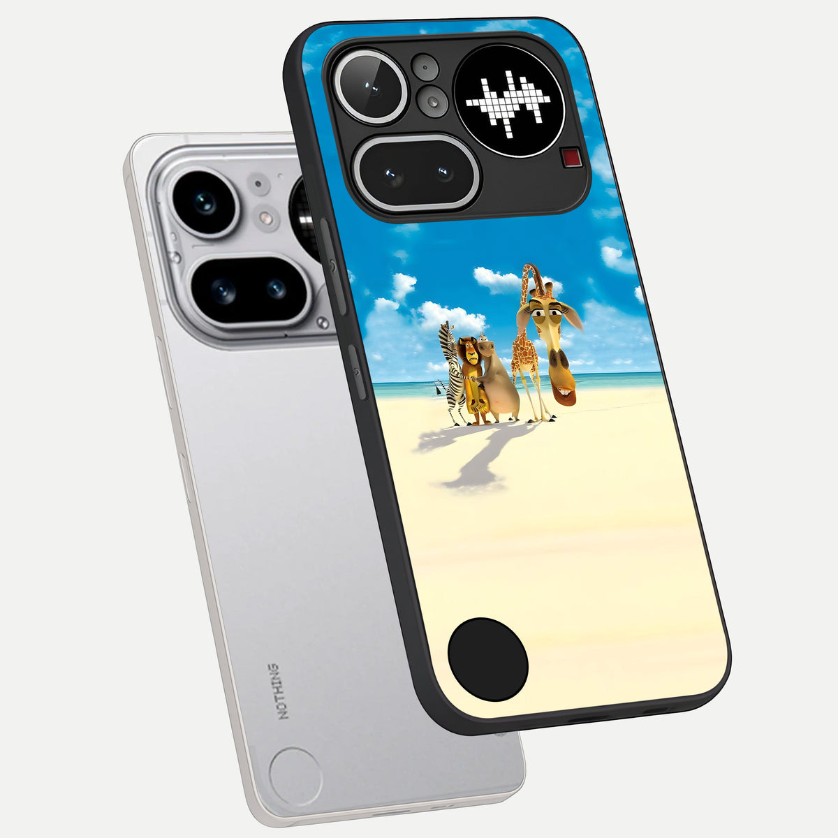  Tropical Fun Squad phone case For Nothing Phone 4A Pro showing premium glass back cover with detailed artwork