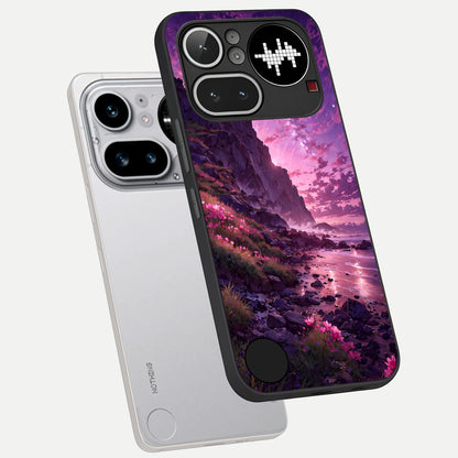  Twilight Blossom Coast phone case For Nothing Phone 4A Pro showing premium glass back cover with detailed artwork