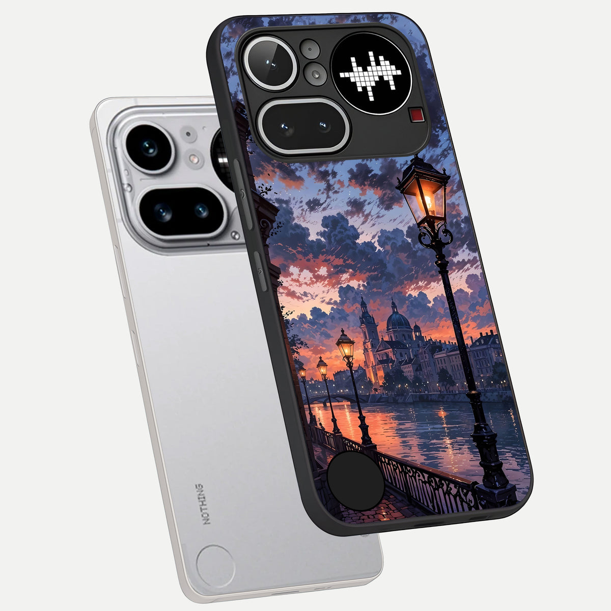 Twilight River Lights phone case For Nothing Phone 4A Pro showing premium glass back cover with detailed artwork
