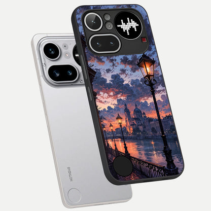 Twilight River Lights phone case For Nothing Phone 4A Pro showing premium glass back cover with detailed artwork