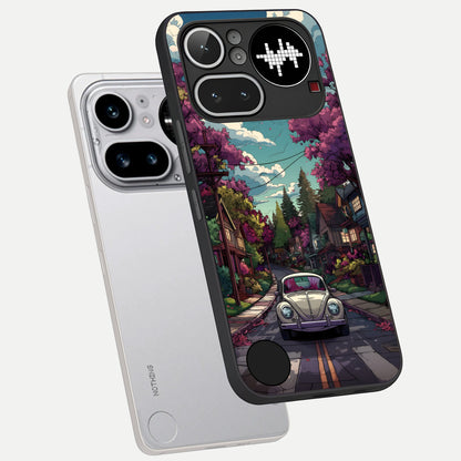  Vintage Street Drive phone case For Nothing Phone 4A Pro showing premium glass back cover with detailed artwork