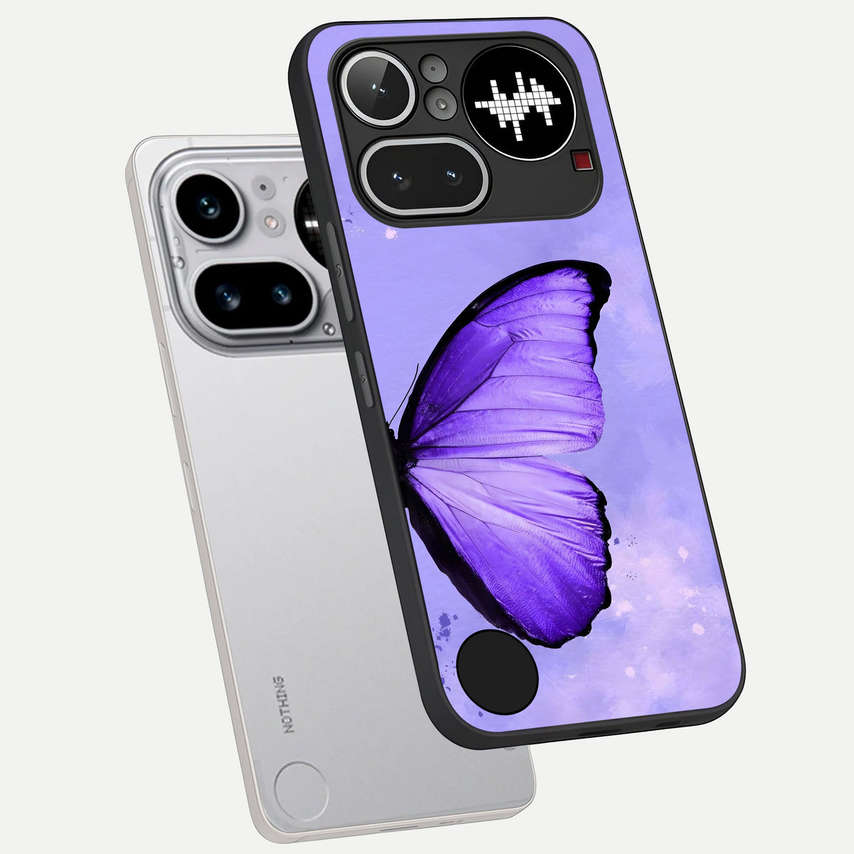  Violet Dream Wing phone case For Nothing Phone 4A Pro showing premium glass back cover with detailed artwork