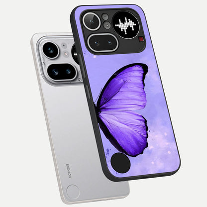  Violet Dream Wing phone case For Nothing Phone 4A Pro showing premium glass back cover with detailed artwork