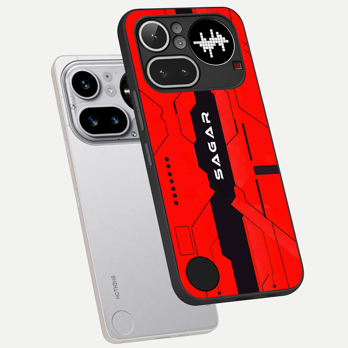  Voltage Rise CYBERPUNK Custom Name phone case For Nothing Phone 4A Pro showing premium custom name glass back cover
