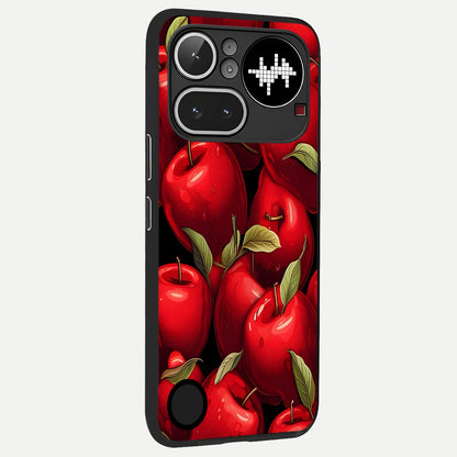  Apple Pattern back cover For Nothing Phone 4A Pro slim fit glass case with vibrant aesthetic design