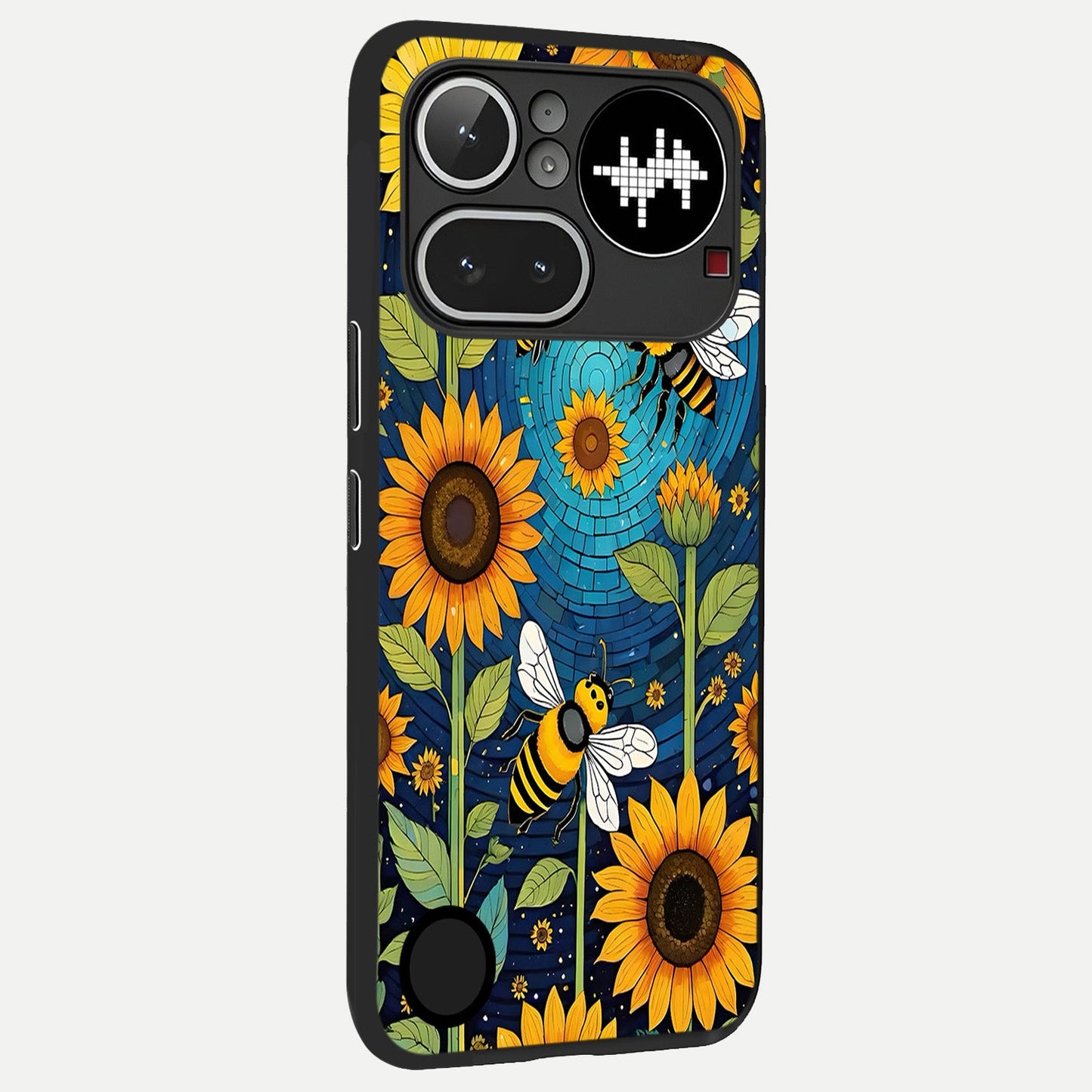  Bees And Sunflowers back cover For Nothing Phone 4A Pro slim fit glass case with vibrant aesthetic design