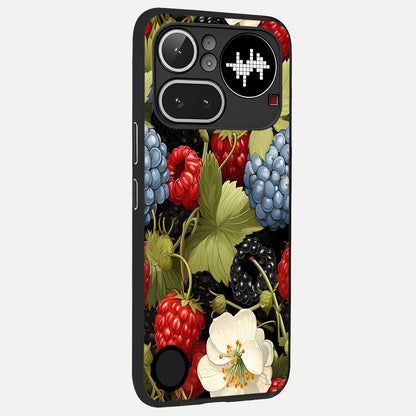  Berry Bloom Charm back cover For Nothing Phone 4A Pro slim fit glass case with vibrant aesthetic design