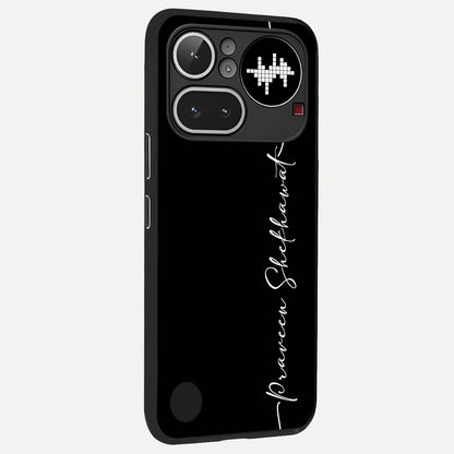  Black Tune Custom Name back cover For Nothing Phone 4A Pro slim fit glass case with vibrant aesthetic design