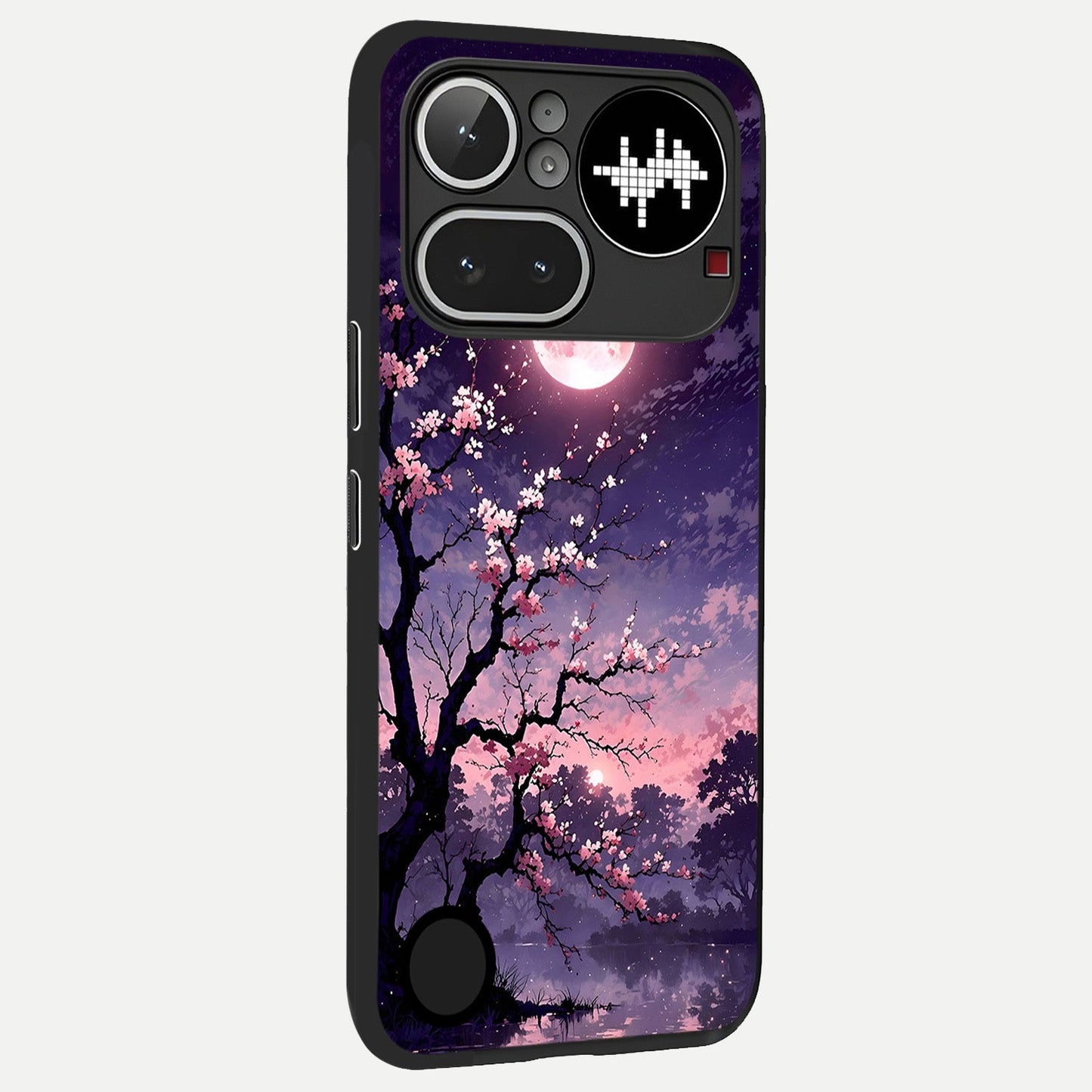  Blossom Pink Moon back cover For Nothing Phone 4A Pro slim fit glass case with vibrant aesthetic design